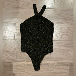 Green sweater tank bodysuit
